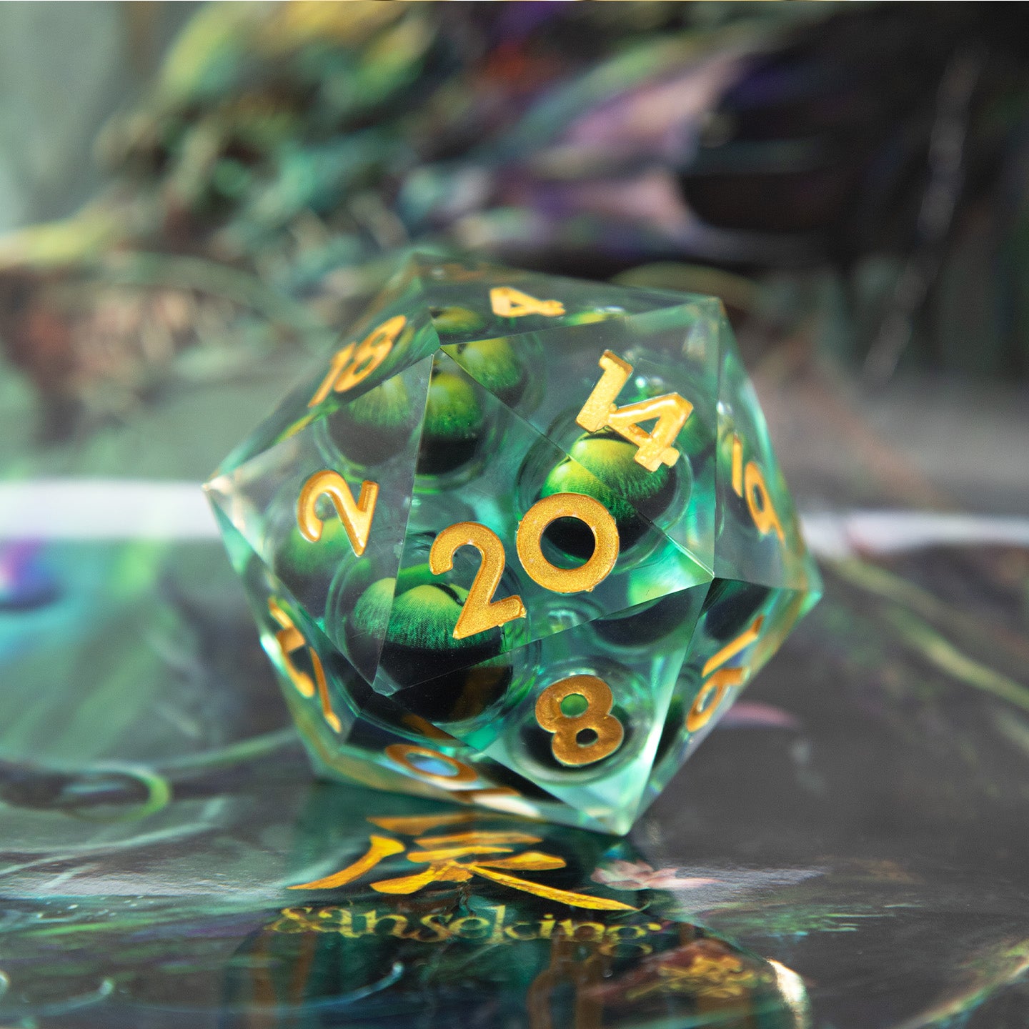 Jade Gaze Single D20 Dice