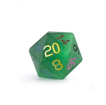 Emerald Cat’s Eye Plated 7-Piece Polyhedral Dice Set