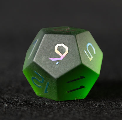 Olive Green Plated 7-Piece Polyhedral Dice Set