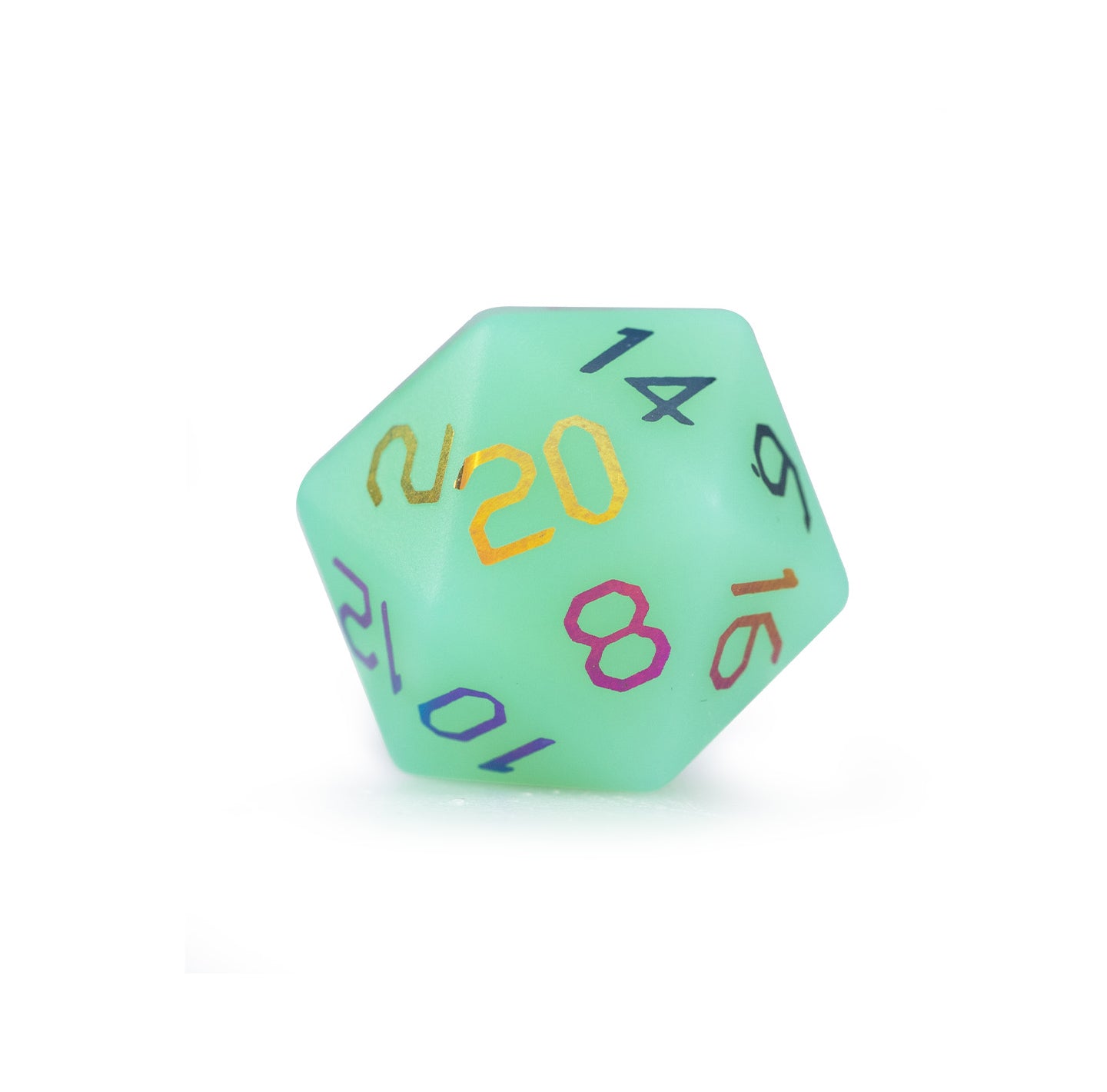 Green Opaline Plated 7-Piece Polyhedral Dice Set