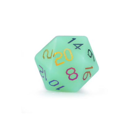 Green Opaline Plated 7-Piece Polyhedral Dice Set