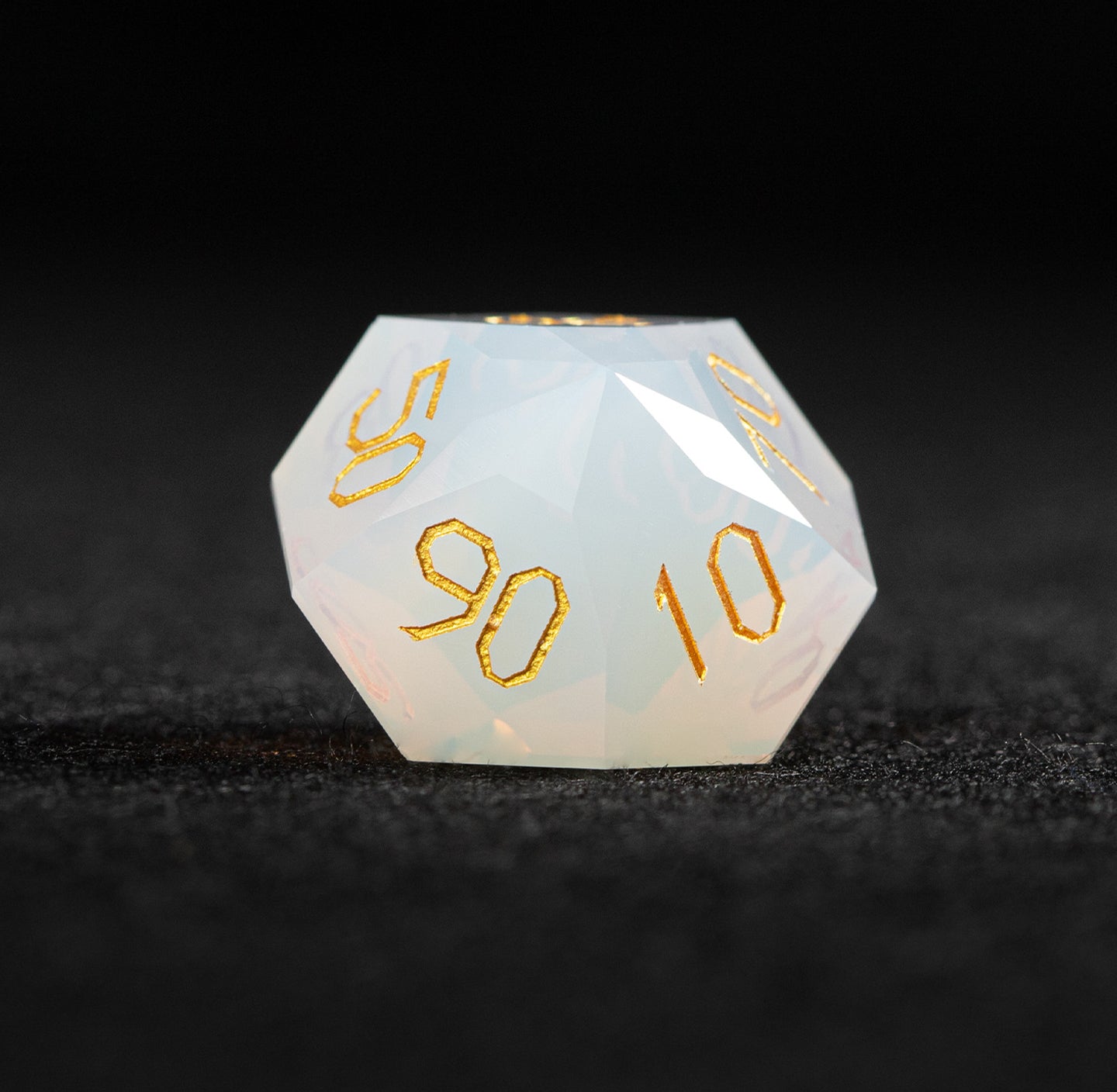 White Opalite Diamond-Cut 7-Piece Dice Set