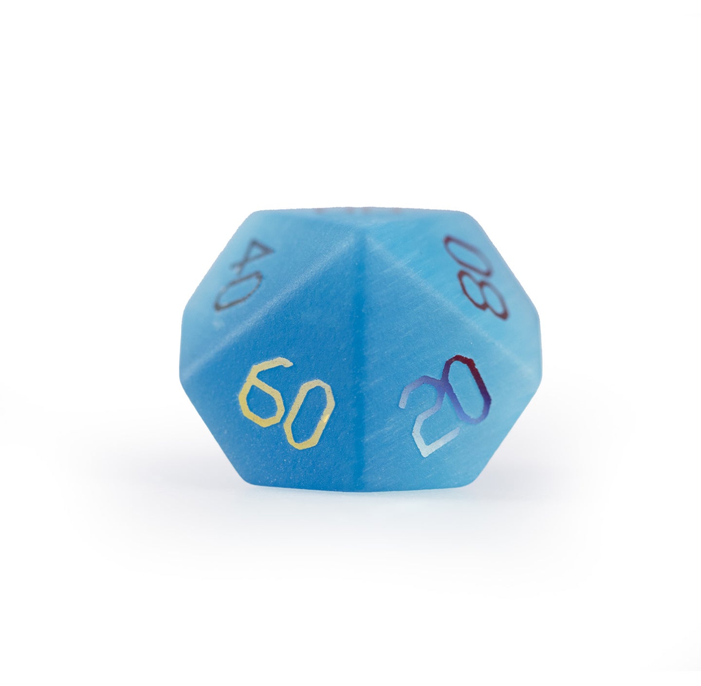 Ocean Blue Cat’s Eye Plated 7-Piece Polyhedral Dice Set