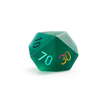 Pine Green Plated 7-Piece Polyhedral Dice Set