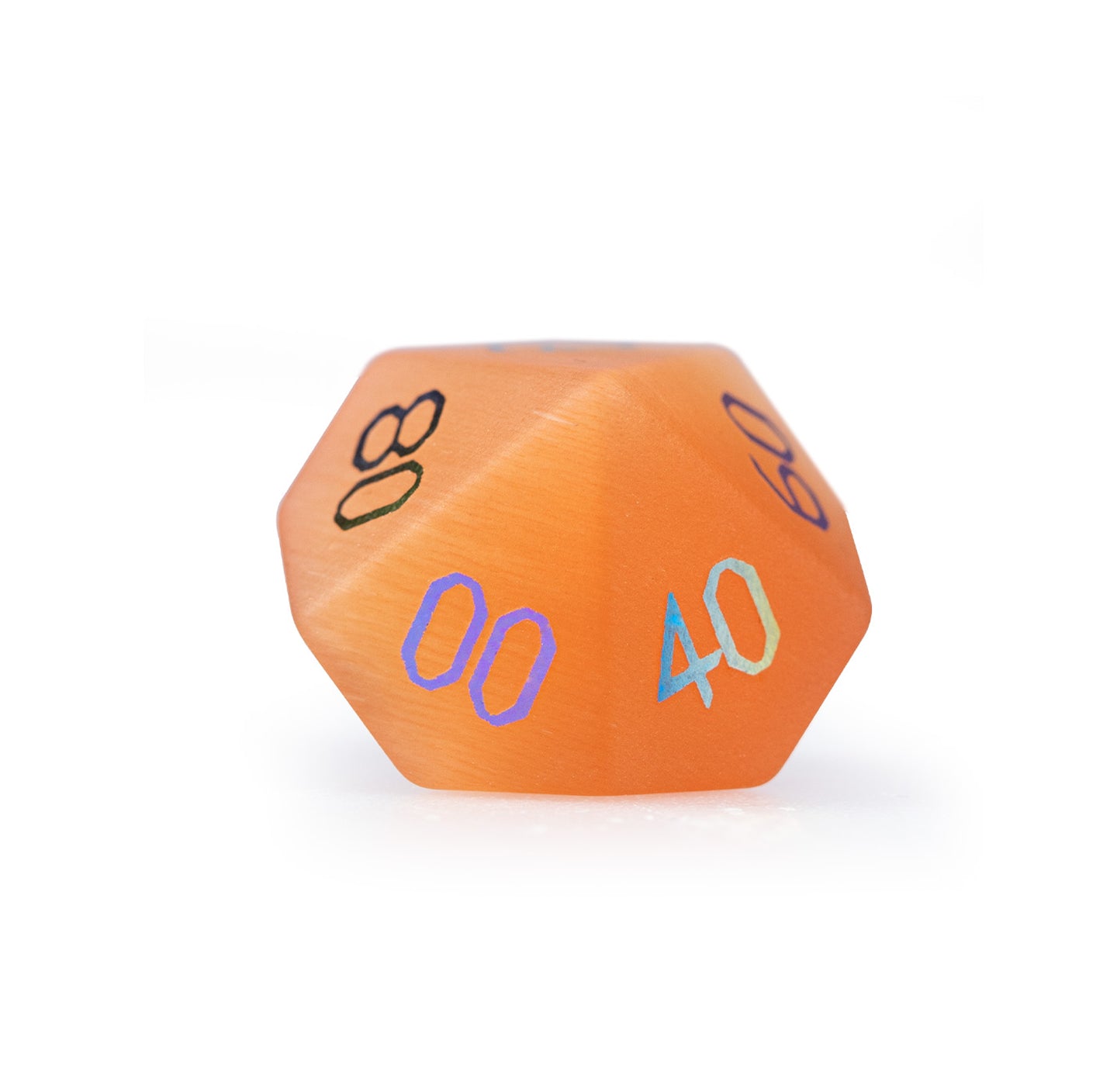 Amber Cat’s Eye Plated 7-Piece Polyhedral Dice Set