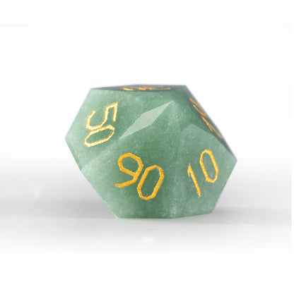 Green Aventurine Diamond-Cut 7-Piece Dice Set