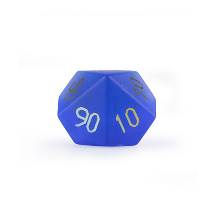 Royal Blue Plated Glass 7-Piece Polyhedral Dice Set