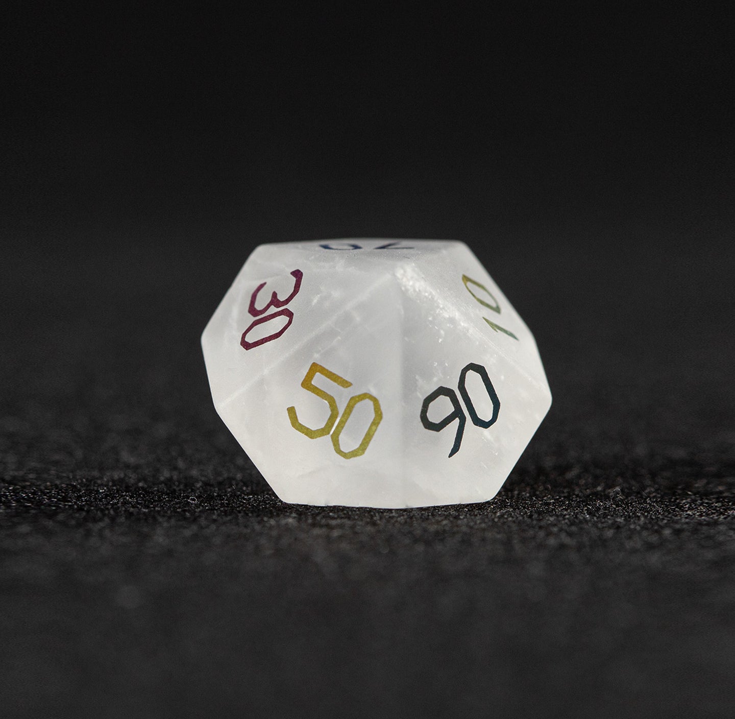 Clear Quartz Plated 7-Piece Polyhedral Dice Set