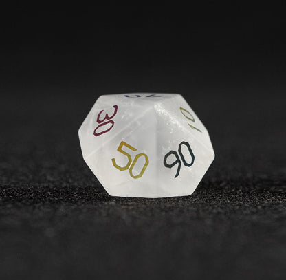 Clear Quartz Plated 7-Piece Polyhedral Dice Set