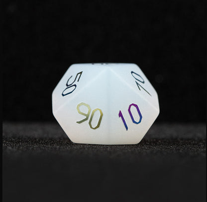 White Star Plated 7-Piece Polyhedral Dice Set