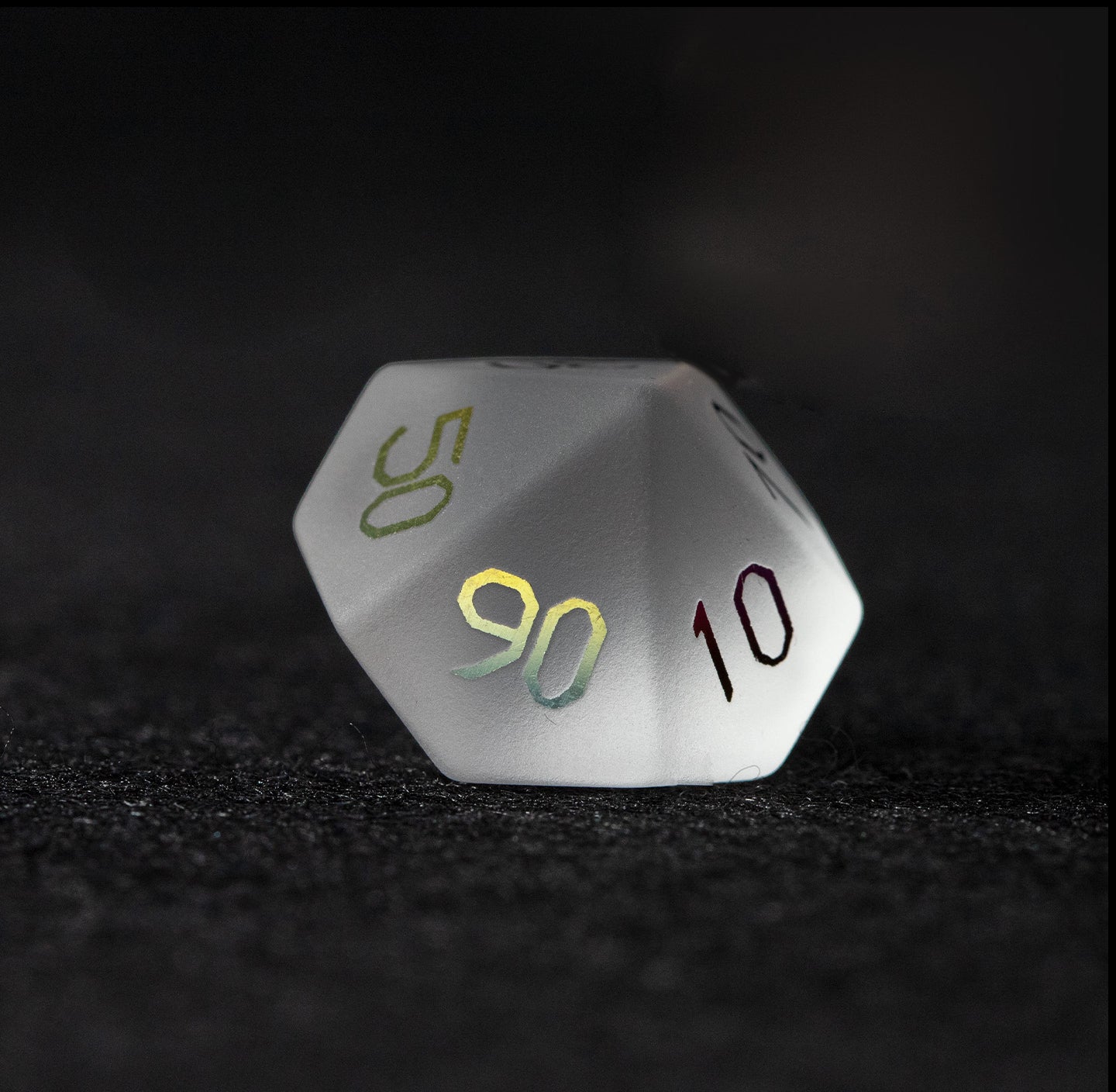 Opaline Plated Glass 7-Piece Polyhedral Dice Set