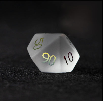 Opaline Plated Glass 7-Piece Polyhedral Dice Set