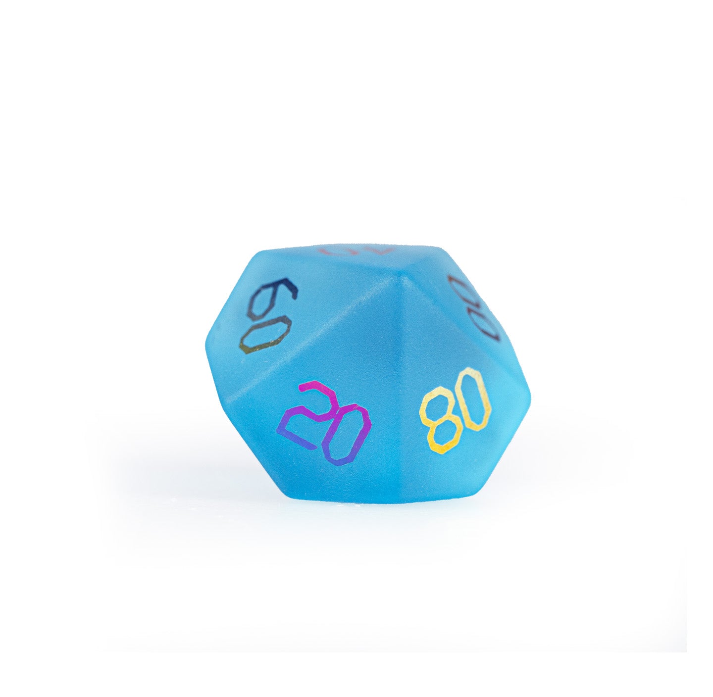 Ocean Blue Plated Glass 7-Piece Polyhedral Dice Set