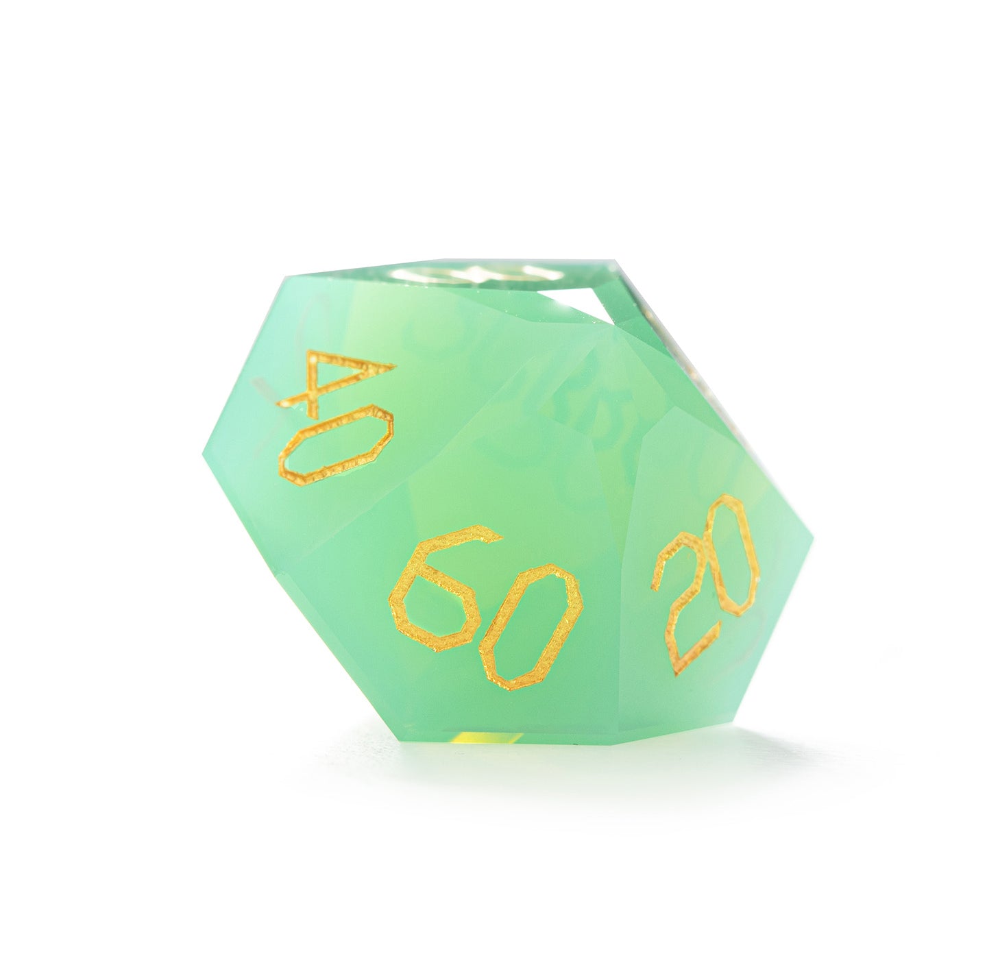 Green Opaline Diamond-Cut 7-Piece Dice Set