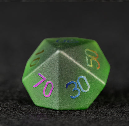 Olive Green Plated 7-Piece Polyhedral Dice Set
