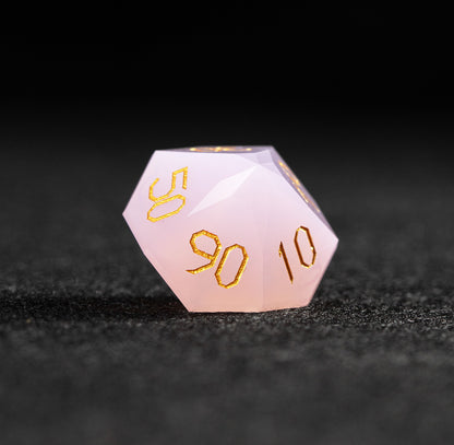 Pink Opalite Diamond-Cut 7-Piece Dice Set
