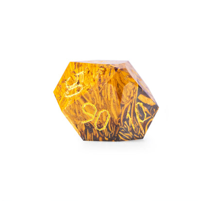 Golden Silk Jade Diamond-Cut 7-Piece Dice Set