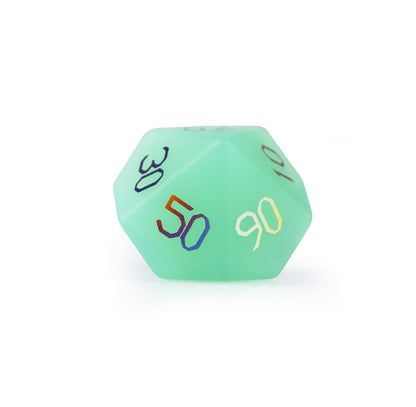 Green Opaline Plated 7-Piece Polyhedral Dice Set