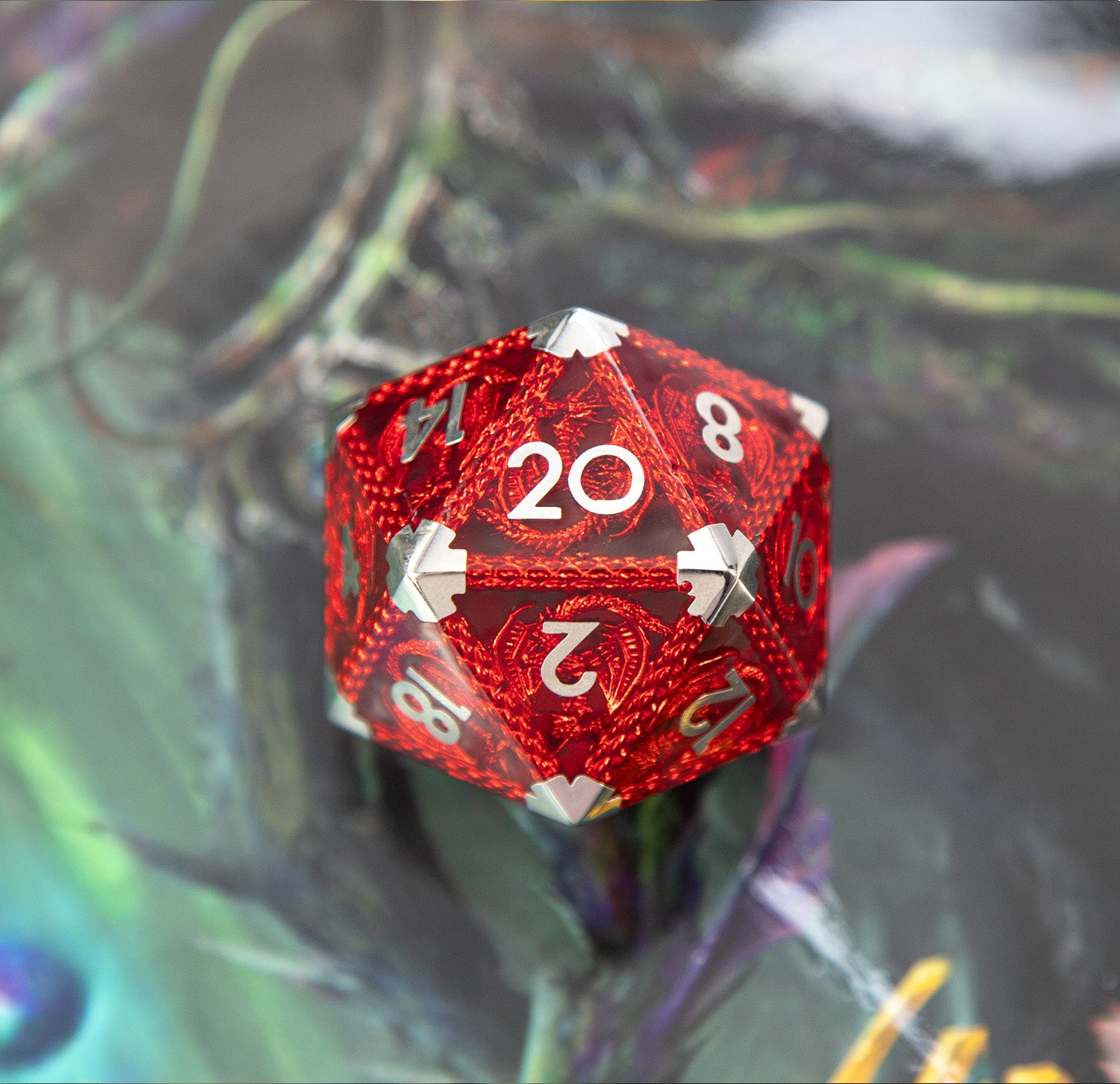 Crimson Dragon’s Flame Single D20 Dice