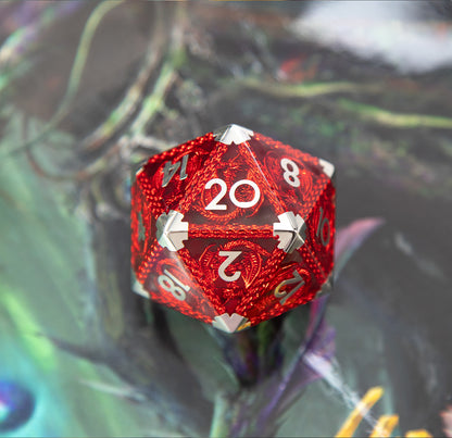 Crimson Dragon’s Flame Single D20 Dice
