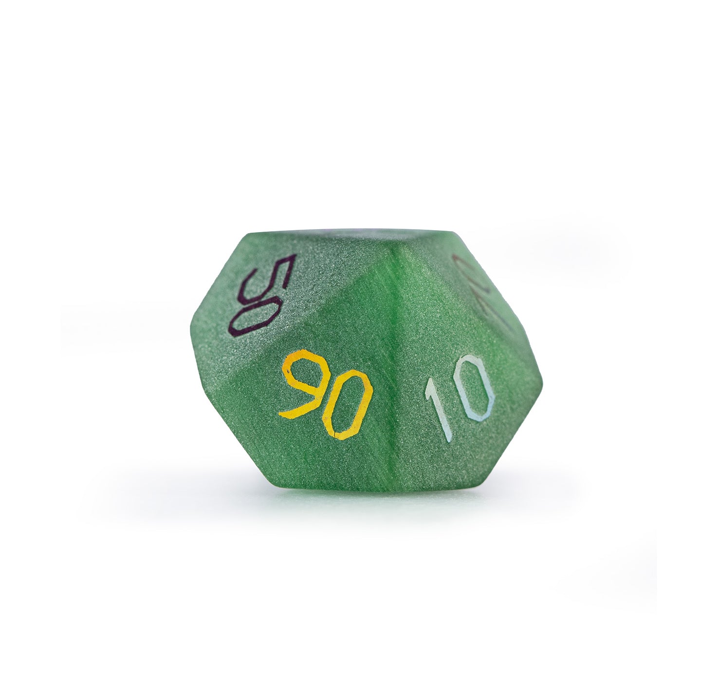 Emerald Cat’s Eye Plated 7-Piece Polyhedral Dice Set