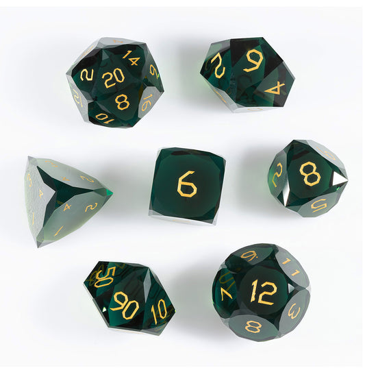 Cypress Green Diamond-Cut 7-Piece Dice Set
