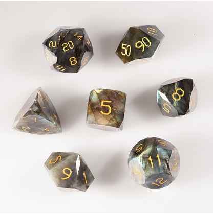 Labradorite Diamond-Cut 7-Piece Dice Set