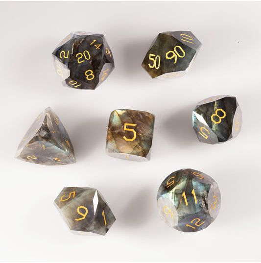 Labradorite Diamond-Cut 7-Piece Dice Set