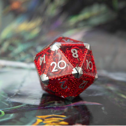 Crimson Dragon’s Flame Single D20 Dice