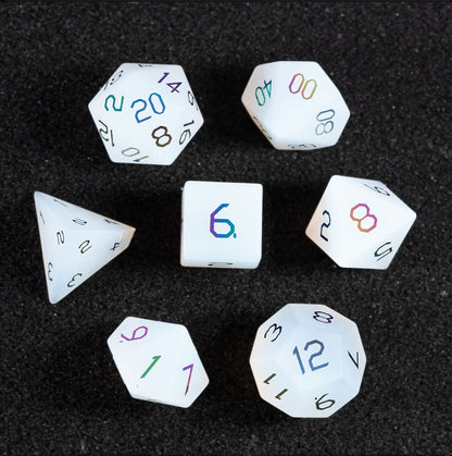 White Star Plated 7-Piece Polyhedral Dice Set