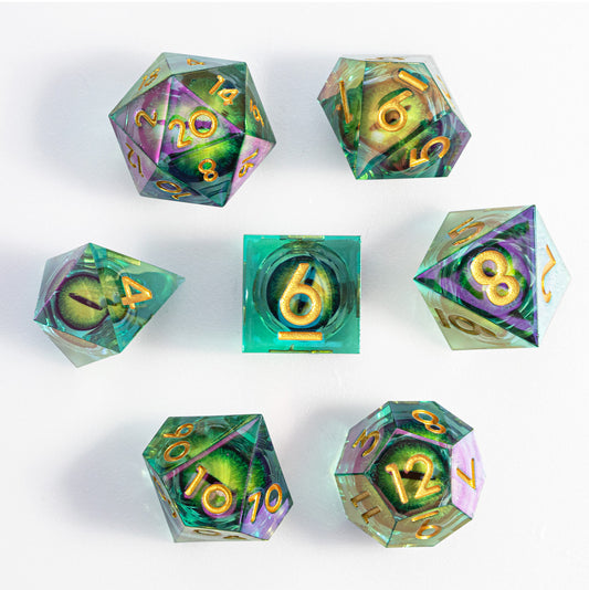 Laser Dragon Eye 7-Piece Polyhedral Dice Set