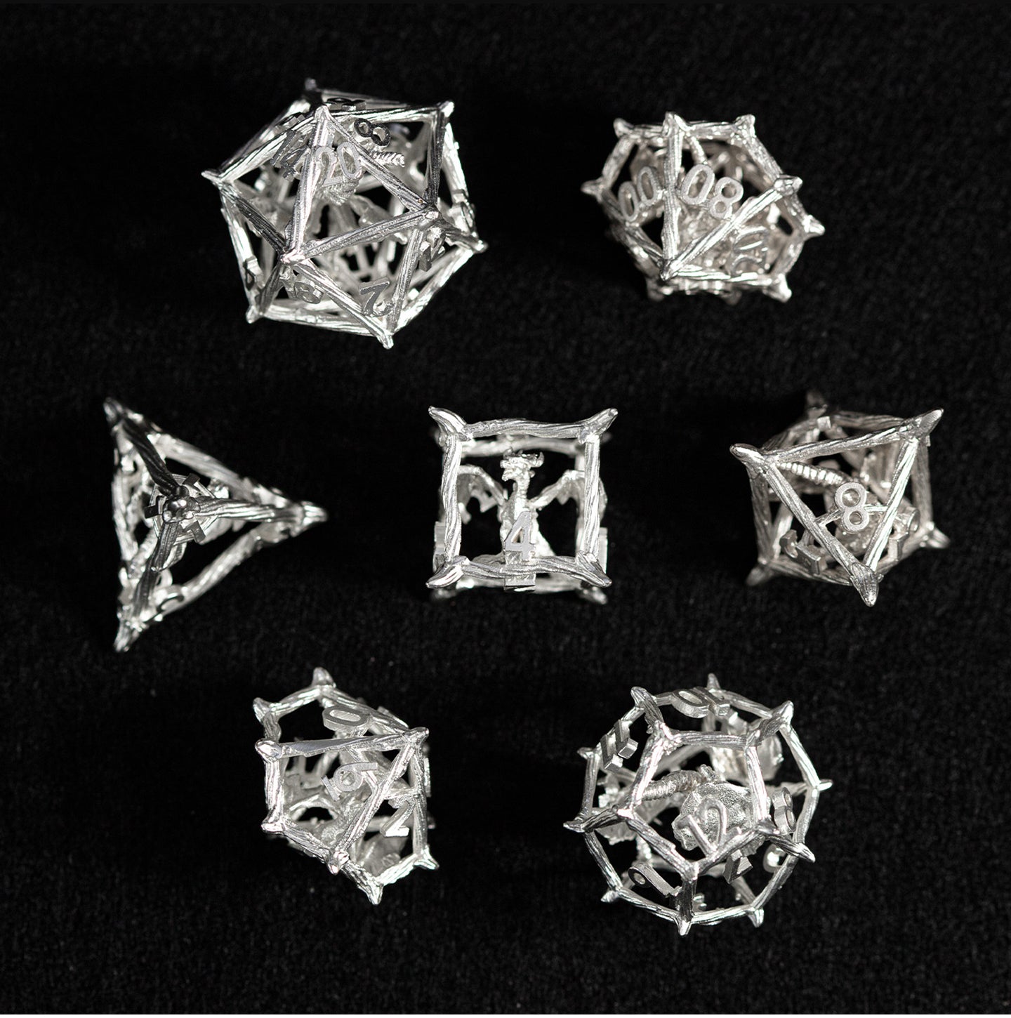 Mithral Dragonbone 7-Piece Polyhedral Dice Set