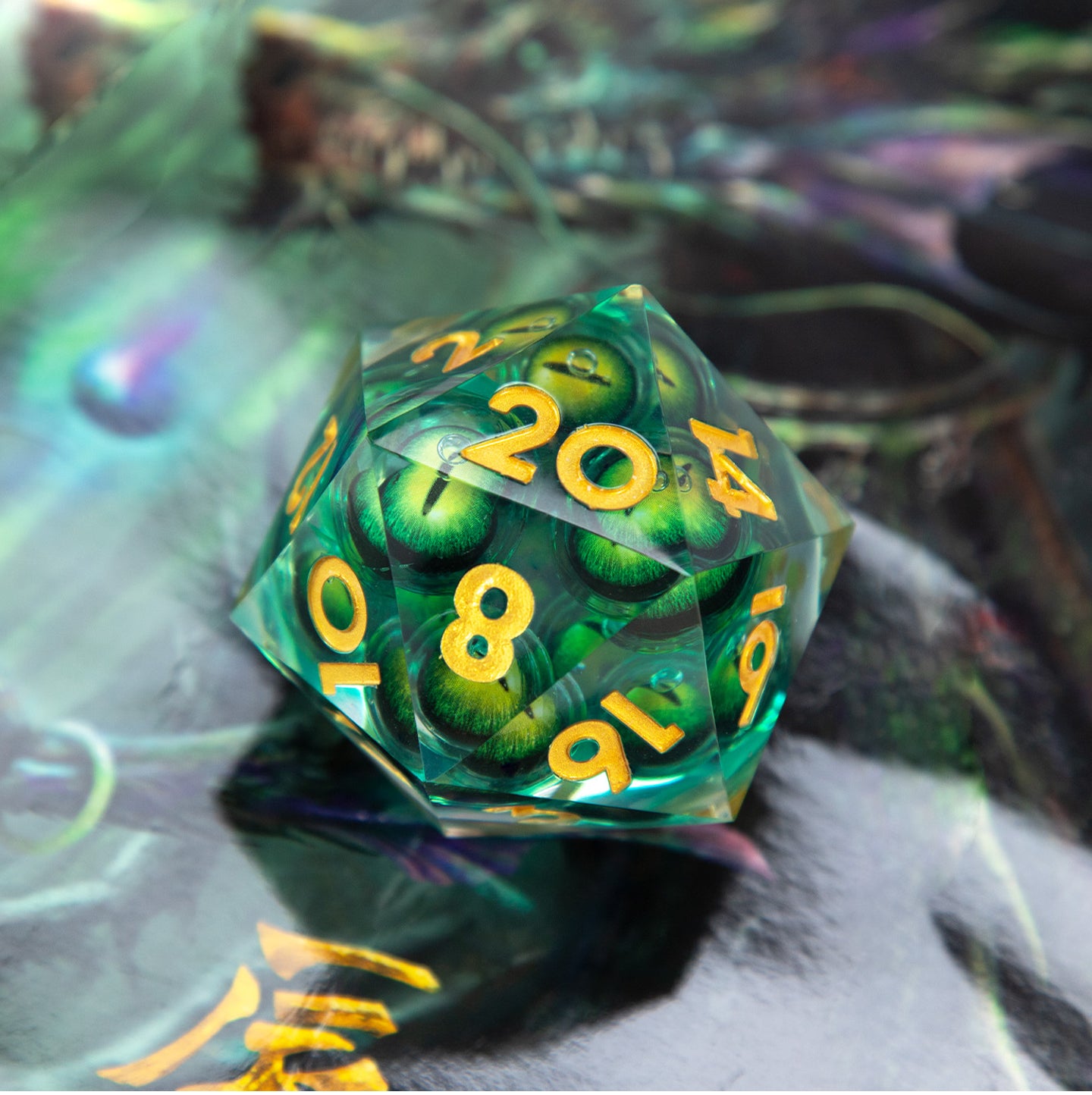 Jade Gaze Single D20 Dice