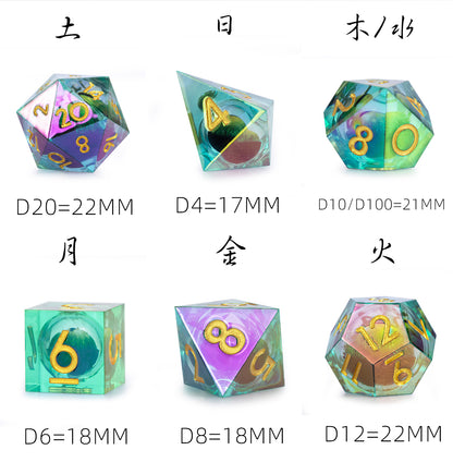 Laser Dragon Eye 7-Piece Polyhedral Dice Set