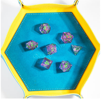 Dreamveil Amethyst Gold 7-Piece Polyhedral Dice Set