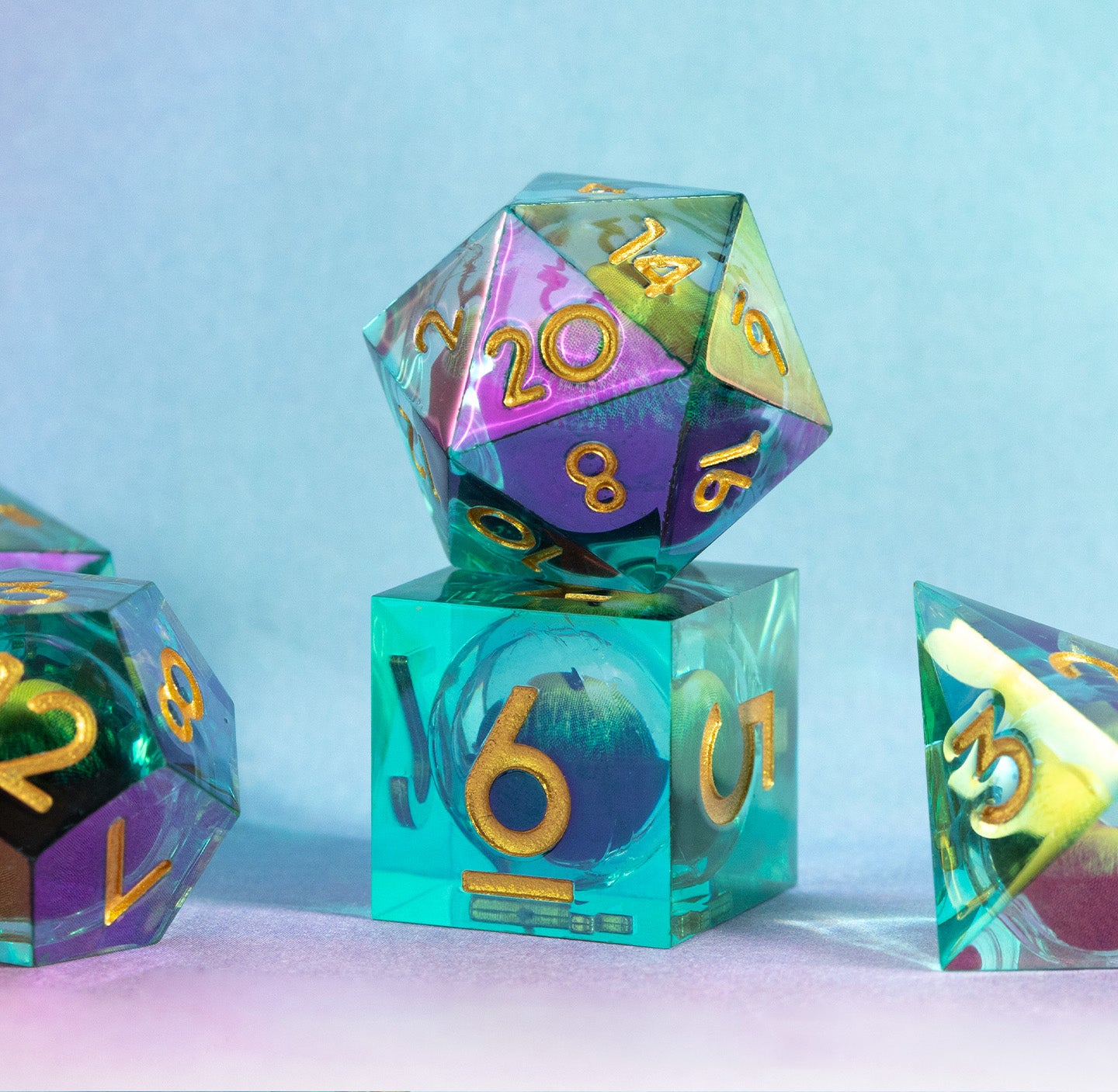 Laser Dragon Eye 7-Piece Polyhedral Dice Set