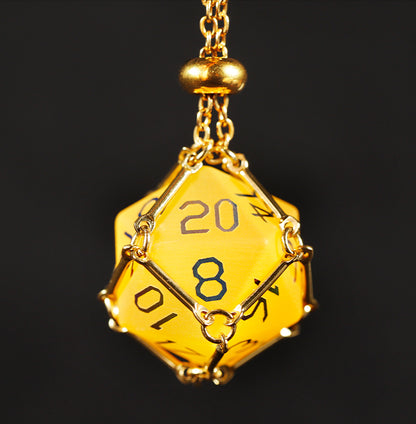 Golden Cat’s Eye Plated 7-Piece Polyhedral Dice Set