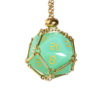 Green Opaline Diamond-Cut 7-Piece Dice Set