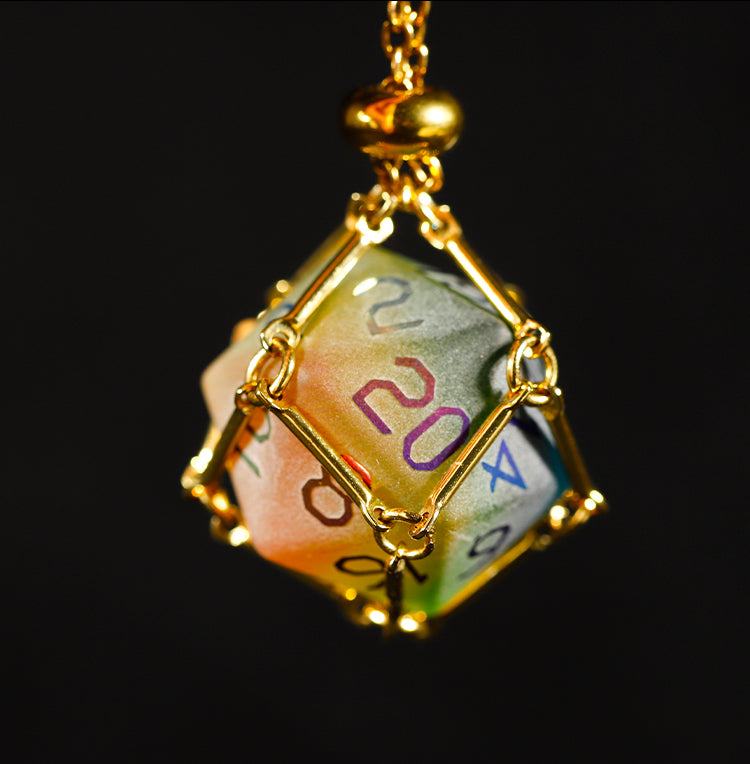 Rainbow Cat Plated 7-Piece Polyhedral Dice Set