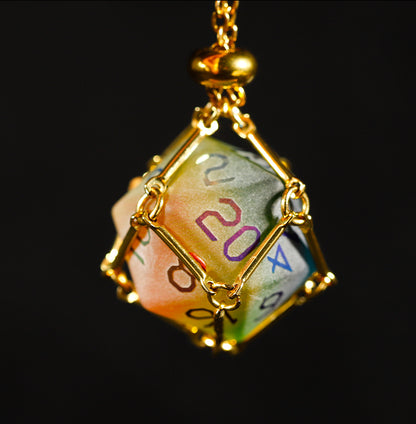 Rainbow Cat Plated 7-Piece Polyhedral Dice Set