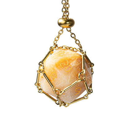 Chrysanthemum Stone Diamond-Cut 7-Piece Dice Set