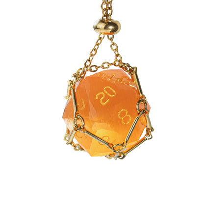 Amber Cat’s Eye Crystal Diamond-Cut 7-Piece Dice Set