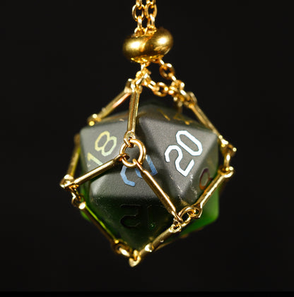 Olive Green Plated 7-Piece Polyhedral Dice Set
