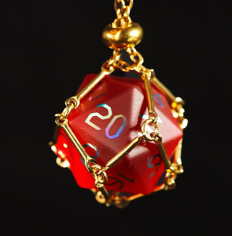 Crimson Red Plated Glass 7-Piece Polyhedral Dice Set