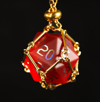 Crimson Red Plated Glass 7-Piece Polyhedral Dice Set