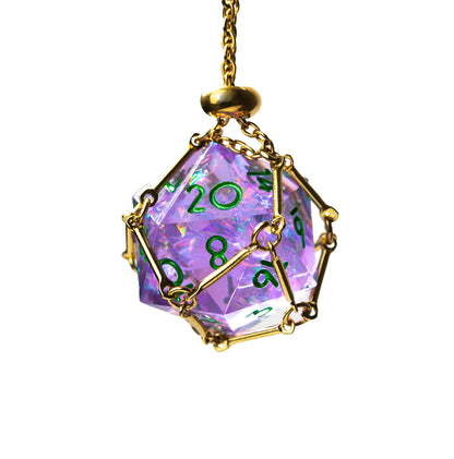 Dreamveil Amethyst Gold 7-Piece Polyhedral Dice Set