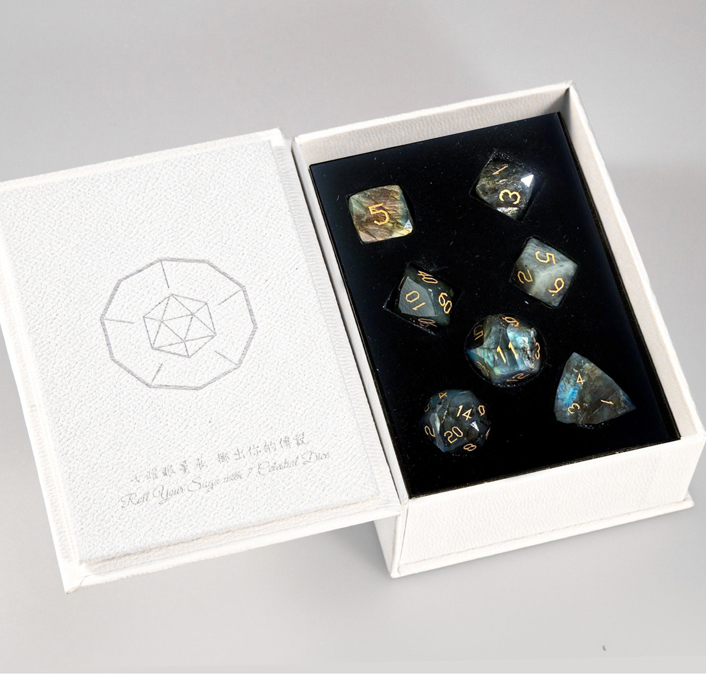 Labradorite Diamond-Cut 7-Piece Dice Set