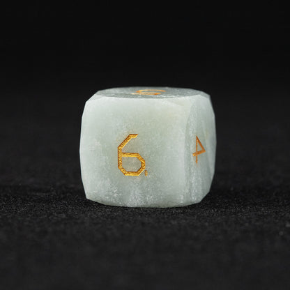 Brazilian Amazonite Diamond-Cut 7-Piece Dice Set
