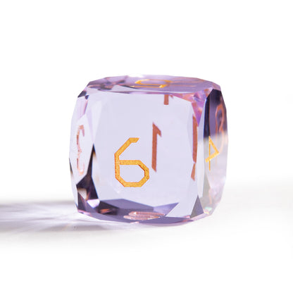 Amethyst Glass Diamond-Cut 7-Piece Dice Set