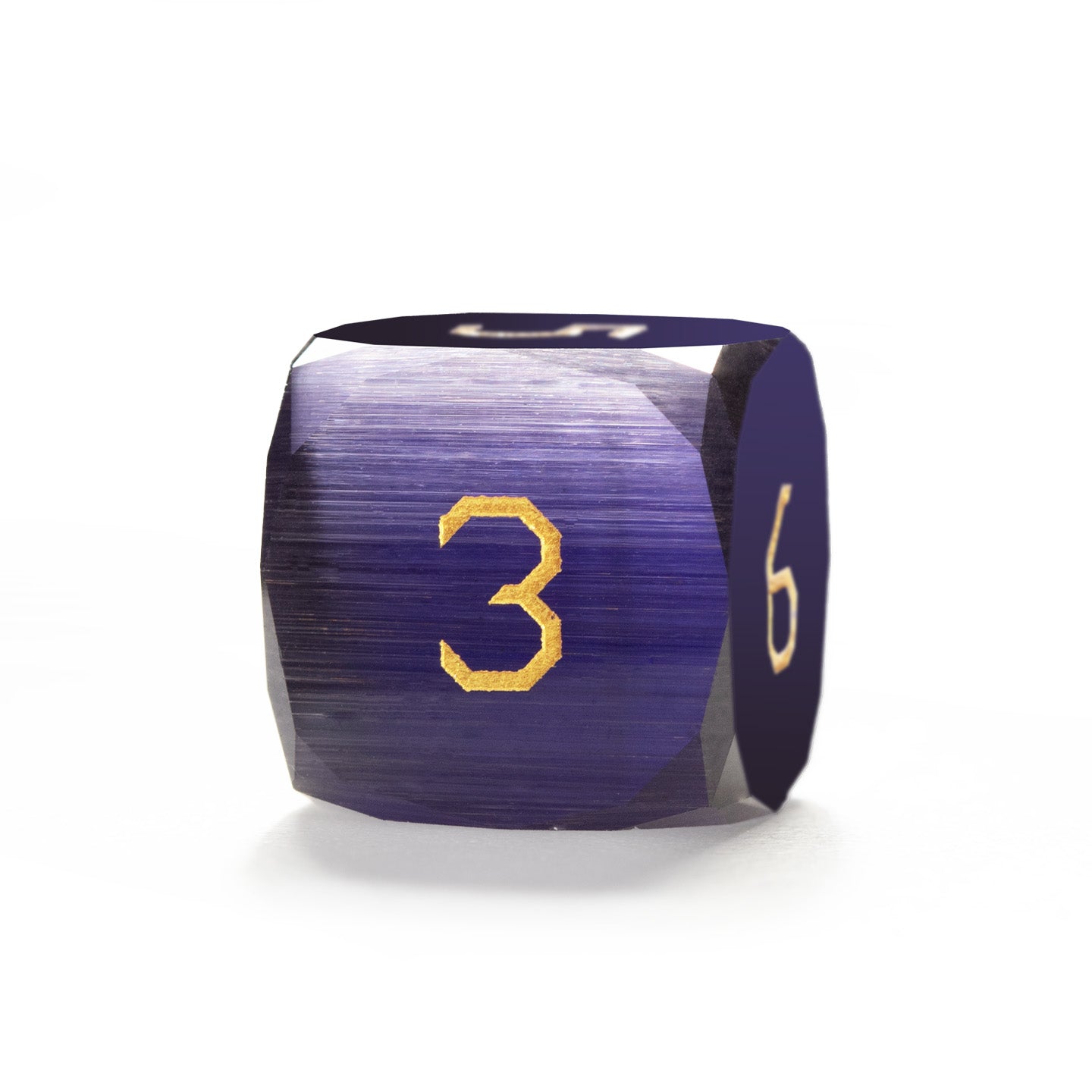 Purple Orchid Cat’s Eye Crystal Diamond-Cut 7-Piece Dice Set